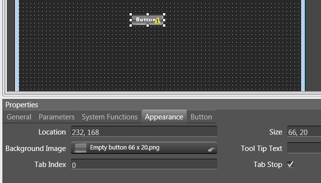Button Properties: Appearance