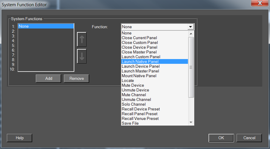System Functions Editor