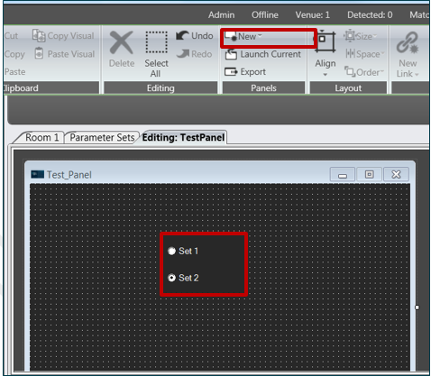 Parameter Sets Added to Panel