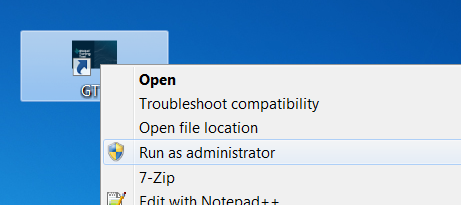 Run GTT as Administrator