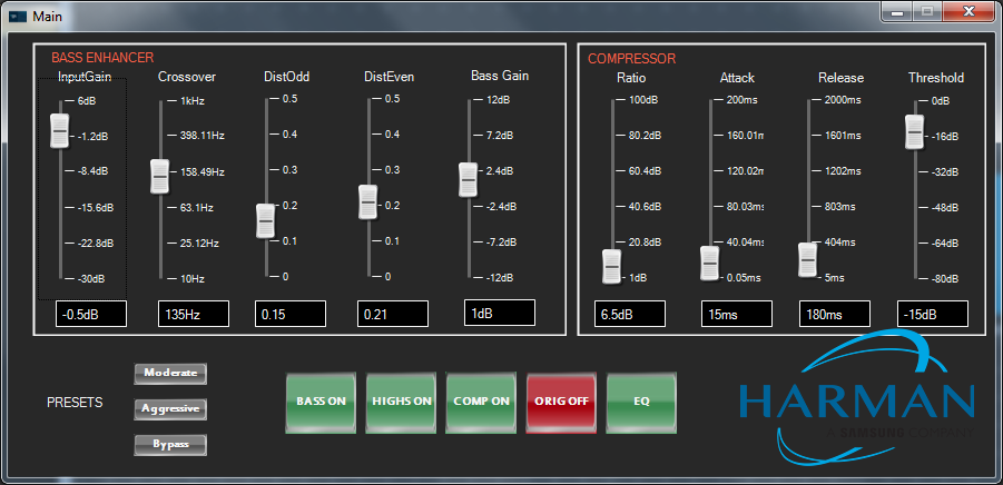 Bass Enhancer Main Panel