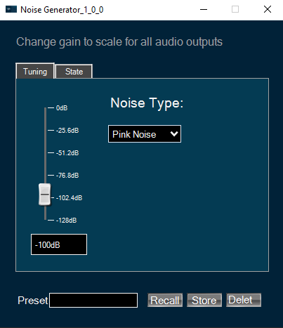 Noise Generator Custom Native Panel